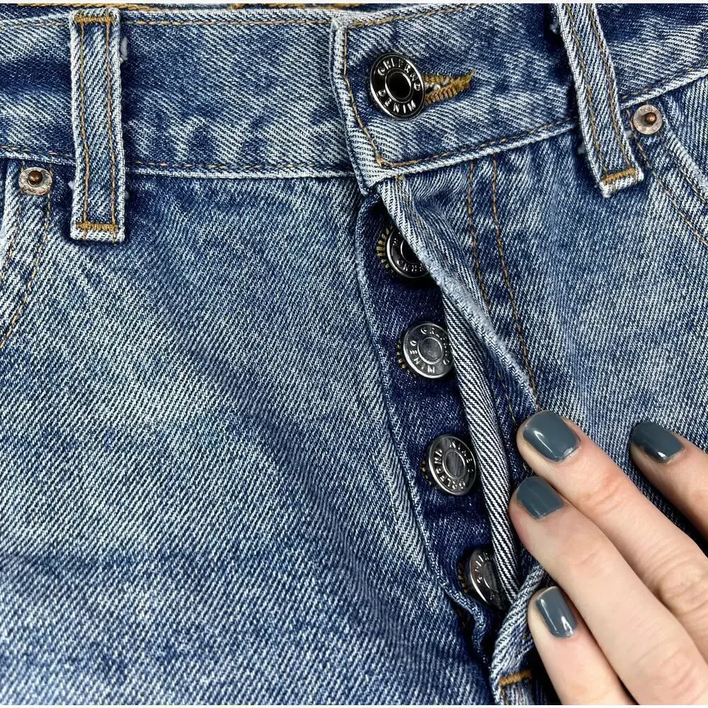 GRLDFRND The Hayden Low Rise Boyfriend Short Cutoff Denim Jean Distressed 26